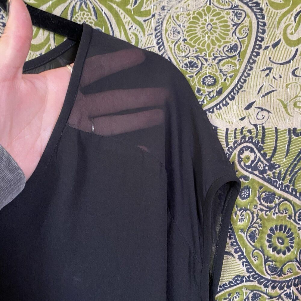 Eileen Fisher Black Silk Georgette Crepe Chiffon … - image 7